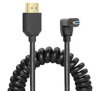 Cable Micro HDMI a HDMI YACSEJAO en espiral 8K HDMI 2.1 Cable telescópico de alta velocidad Soporte 120Hz 48Gbps HDR dinámico para cámaras digitales (Down)