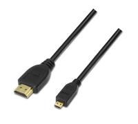 Cable Micro HDMI Aisens A119-0116/ HDMI Macho - Micro HDMI Macho/ Hasta 10W/ 720Mbps/ 80cm/ Negro