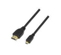 AISENS A119-0117 - Cable Micro HDMI Alta Velocidad HEC (1.8 m, compatibilidad 3D y Ethernet, Apto para Full HD/Ultra HD/HD ready/3D/1080p/2160p) Color Negro