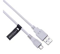 Cable micro USB de alta velocidad Micro USB tipo B a USB A Cargador blanco macho Cable de carga Cable de carga Compatible con Mpow 2nd Gen Cheetah Sport, Swift, Uproar, S5URHW-457, Ecandy S580 1m