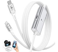 Cable micro USB para cámara Sony Alpha 7 a6400/Canon M50/Nikon trenzado de | Importación de fotos/videos para iPhone 14/13/12/11/XR/iPad 9 8 DSLR Camera OTG Cable de 4 pies para cámara a teléfono