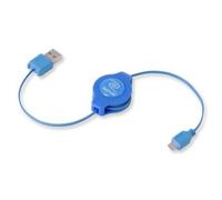 Cable Micro USB retráctil azul: práctico y elegante