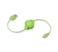 Cable Micro USB retráctil verde: funcionalidad con estilo