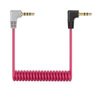 Cable Micrófono TRS a TRRS 3.5mm 2Unidads,Macho en Espiral Cable Micrófono Ángulo Recto para Conectar IPhone, Smartphone, Tabletas con Rode SC7, VideoMic, VideoMicro Go, BOYA y Más Micrófono Externo