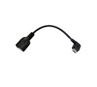 Cable MicroUSB OTG B/M-A/H Acodado 15cm Negro