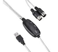 Cable MIDI USB a Teclado, Convertidor de Interfaz 2 en 1 para PC a Teclado de Música, Adaptador de 5 Pines