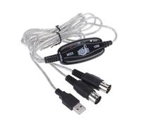 Cable MIDI USB, Convertidor MIDI a USB, 5 PIN IN-OUT para Teclado Piano Guitarra Tambores Electrónicos y Dispositivos, Compatible con PC Teléfono y Laptop, Adaptador para Producción Musical, 6Ft 2M