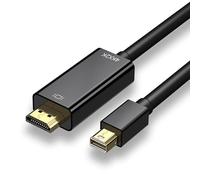 Cable Mini DisplayPort a HDMI de 1,8 m, Mini DP a HDMI, conectores chapados en oro, HD 4K 1080p, transmisión digital compatible con MacBook Air/Pro, Surface Pro/Dock, monitor, proyector