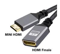 Cable Mini HDMI macho a HDMI hembra, 20cm, 4K, Mini Cable compatible con HDMI, Cable de vídeo HD HDVT, cámara, tableta, Cable de conexión DSLR Straight