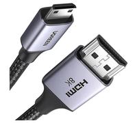 Cable Mini HDMI Ugreen 2m 8K, HD163, Transferencia Rápida 4K, 8K, Calidad, Negro, Compatible con TVs, Monitores, Portátiles