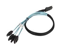 Cable Mini SAS a 4 SATA, Controlador de Host SFF 8087 de 7 Pines y 12 Gbps a Plano Posterior de Destino SATA de 7 Pines, Contactor Chapado en Oro de Cobre Estañado para Chasis de (0,5 m)