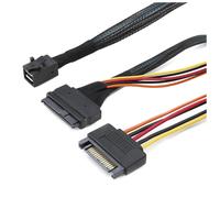 Cable Mini SAS HD de 12 G integrado a U.2 36P SFF-8643 SFF-8639 con fuente de alimentación de 15 pines, apto para SSD.
