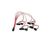 Cáble Mini SAS - STARTECH - SFF-8087 a 4 SFF-8482 - 50 cm - SAS 6Gbit/s - Rojo