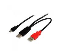Cable mini usb tipo b a 2x usb tipo a startech 1.8m - macho - macho - negro