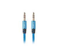 Cable minijack lanberg 3.5mm m - m 3 pin 2m premium azul