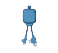 Cable Multi-Conectores USB 4 En 1 - Cargador Universal Y Batería Externa De 3000 mAh De Plástico Reciclado - Xoopar Gamma Lite Azul