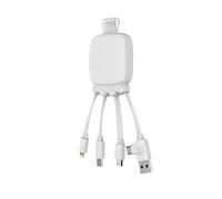 Cable Multi Conectores USB - Hub USB 4 en 1: USB C, USB y Micro USB - Cable Cargador Universal y batería Externa - Cable multiteléfono - Octopus Gamma Xoopar (Blanco)