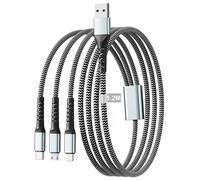 Cable Multiple Cargador 1,2M, 3 en 1 Multi Cable de Carga Nylon de cable iPhone,cable USB C Incluye Cable-Lightning/Micro USB/Tipo C para iPhone 17 16 15 14 12 X 7,Samsung,Huawei,OnePlus,Android y más
