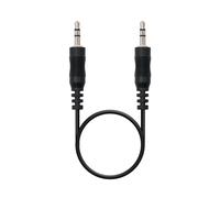 NanoCable 10.24.0100 - Cable audio estereo, JACK 3.5/M-JACK 3.5/M, macho-macho, negro, 0.3mts