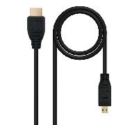 Nanocable 10.15.3502 - Cable Micro HDMI alta velocidad/HEC, A/M-D/M, negro, 1.8m