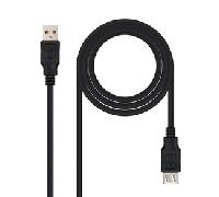 Cable USB A Macho - USB A Hembra Negro (3 mts) - Nanocable