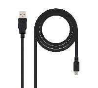 Nanocable Cable USB 2.0 Tipo A a Mini USB Tipo B Macho/Macho 0.5m Negro