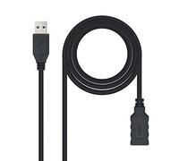 Cable USB 3.0 Nanocable USB-A M/F 1 M Negro