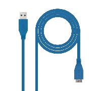 Cable USB3.0 A Macho - Micro-USB B (9 Pines) Macho Azul (1 metro) - Nanocable