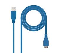 Cable USB3.0 A Macho - Micro-USB B (9 Pines) Macho Azul (1 metro) - Nanocable
