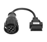 Cable OBD2 de 12 Pines MAN a 16 Pines, Adaptador OBD2, Duradero, Portátil, Fiable para Reemplazo de Coche Automotriz para DELPHI