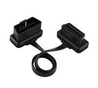 Cable OBD2 del coche 16 pines Hombre a mujer Cable plano de extensión OBD2 OBD II Adaptador Cable de perfil bajo OBDII de diagnóstico automático para automóvil(60CM)