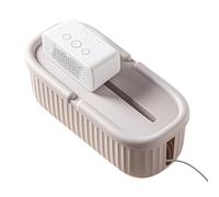 Cable Organizer Box, Wire Basket Cable Bin, Light Gray Hips Storage, Power Socket Safety Container, Desktop and Floor Cables Management, Living Room Bedroom Study, 12.99x4.61x5.91 Inches