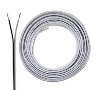 Cable para altavoces (2 x 0,50 mm², 10 m), color blanco