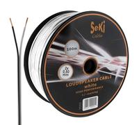 SeKi Cable para altavoz (2 x 0,50 mm2, 100 m), color blanco