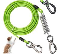 Cable para Atar para Perros, Correa para Perros de 20 pies de Largo con Resorte y Clips giratorios, Cable Resistente de hasta 457 kg de Fuerza de tracción, Cadenas para Acampar en el Patio Exterior
