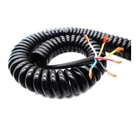 Cable para auricular de teléfono fijo Cable de alambre resorte telescópico en espiral 6 núcleos 13AWG 2 a 15 metros(Stretch 6 Meters)
