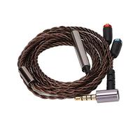 Cable para Auriculares, Alambre de Cobre Cable para Auriculares MMCX Cable de Auriculares Plateado de 3,5 Mm con Control de Volumen de Micrófono, para Auriculares con Interfaz MMCX