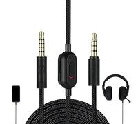 Cable para auriculares: cable de cobre de oxígeno, cable largo | Cable de audio para auriculares de juego flexible con botón de silencio y control de volumen, mejor calidad