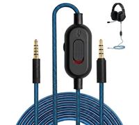 Cable para auriculares con audio compatible con Logitech G Pro G PRO X G233 | Cable de extensión de audio para juegos, control de volumen y botón mudo, micro cobre, OFC nailon, trenzado de sonido de alta