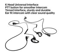 Cable para auriculares Walkie Talkie con cable para auriculares con intercomunicador con resorte Micrófono HD incorporado Calidad de sonido clara Rotación de 360 grados para