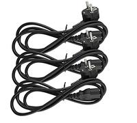 Cable para equipo frío de Naths Hardware de 1,8 m, enchufe con protección de contacto, cable de red para PC con 3 pines, cable C13 para ordenadores, monitores, pantallas, impresoras y proyectores, cable de alimentación para equipos fríos PC Schuko