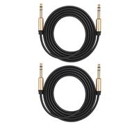 Cable para instrumentos de 6,5 mm macho a macho, cubierta de goma flexible con protección de trenza de nailon, envoltura de velcro reutilizable para