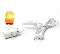 Cable para lámpara de sal con interruptor, E14, 1,8 m, portalámparas, blanco