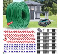 Cable Perimetral Robot Cortacesped 300m,Cable Tracer Robot Cortacésped,+120 Clavijas, 50 Conectores Cable, 50 Terminales Conexión,Compatibilidad Universal con Robot Cortacesped del Mercado