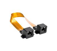 Cable Plano Cat5 RJ45 con Conector F Hembra para Red e Internet, Cable de Puente para Puerta/Ventana de Casa o Coche, 30 cm.