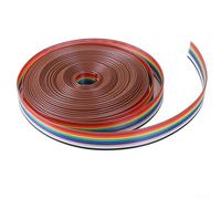 Cable plano de 5 m, 10 pines, 1,27 mm, IDC, cobre estañado, 5 m, 28 AWG, cable electrónico IDC de 5 m, 10 pines, para Breadboard, proyectos, arco iris, 5 m, 1,27 mm, distancia flexible, fina