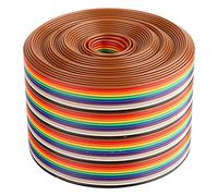 Cable plano de cinta de 1,27 mm de paso y 40 pines, de colores vivos; cable de cinta arcoíris con aislamiento de PVC resistente al calor, de 5,08 cm de ancho, para el cableado (3 metros de largo)