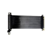 Cable plano delgado PCIe 5.0 x 16 chapado en plata, diseño de ángulo recto de 90 grados, montaje vertical de GPU, dos estructuras de puesta a tierra