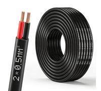 Cable plano gemelo 2 × 0,5 mm² de 2 núcleos Cable eléctrico de cobre 12 V/24 V, color rojo/negro, cable de barco para automóvil, 10 metros