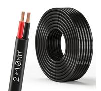 Cable plano gemelo 2 × 1,0 mm² de 2 núcleos Cable eléctrico de cobre 12 V/24 V, color rojo/negro, cable de barco para automóvil, 10 metros
